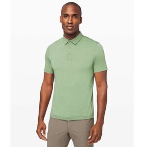 Lululemon Evolution Polo Willow Green 3 Button Stretch‎ Men's Size Medium
